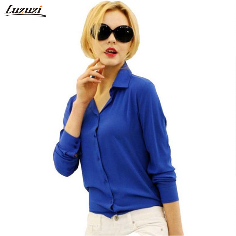Women's Chiffon Blouse Long Sleeve