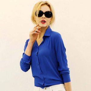 Women's Chiffon Blouse Long Sleeve