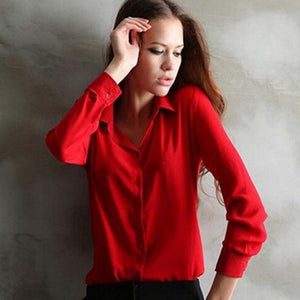 Women's Chiffon Blouse Long Sleeve