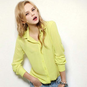 Women's Chiffon Blouse Long Sleeve