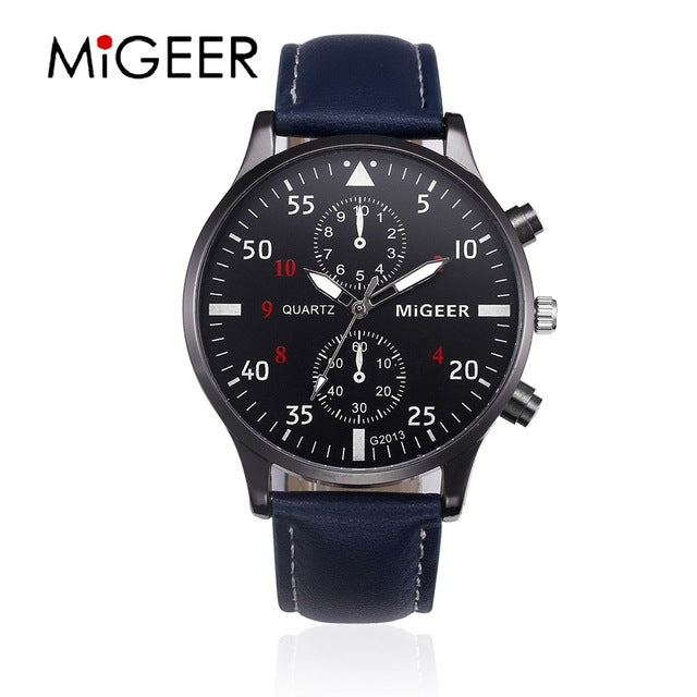 Luxury Leather Business Quartz-Watch