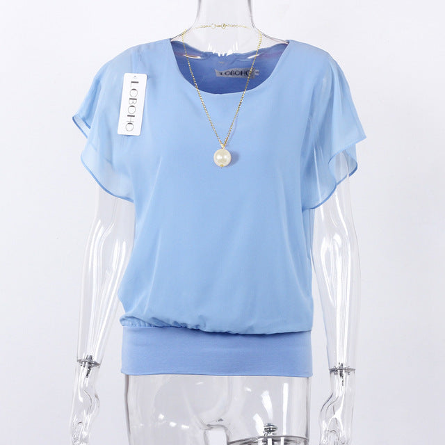 Women's Short Sleeve Casual Shirt for Summer